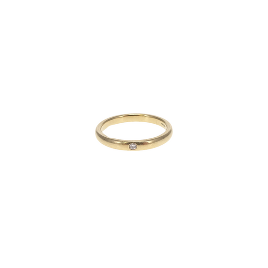 Tiffany & Co 18k Gold Elsa Peretti Classic Stacking Ring 0.2 Carat Diamond (size 56)