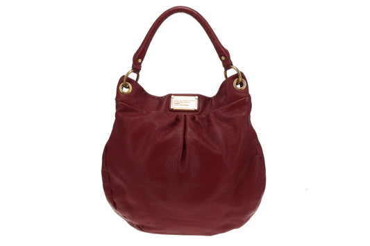 Marc Jacobs Deep Red Leather Q Hillier Hobo