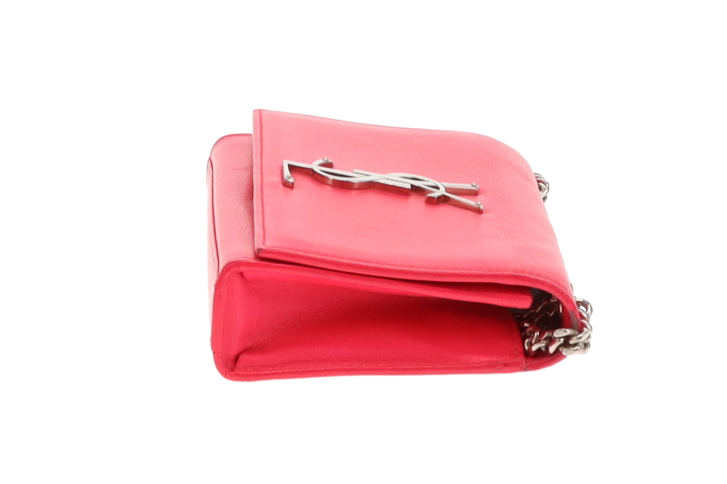 Saint Laurent Hot Pink Leather SHW Mini Kate Chain Bag