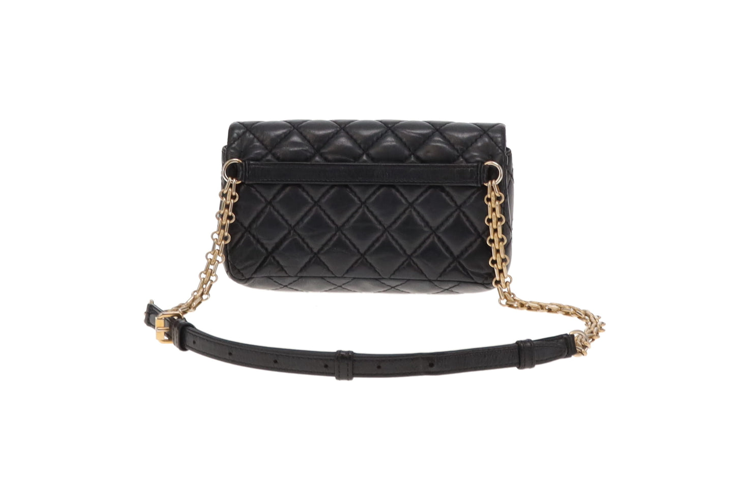 Chanel Black Aged Calfskin Leather Mini Reissue Belt Bag