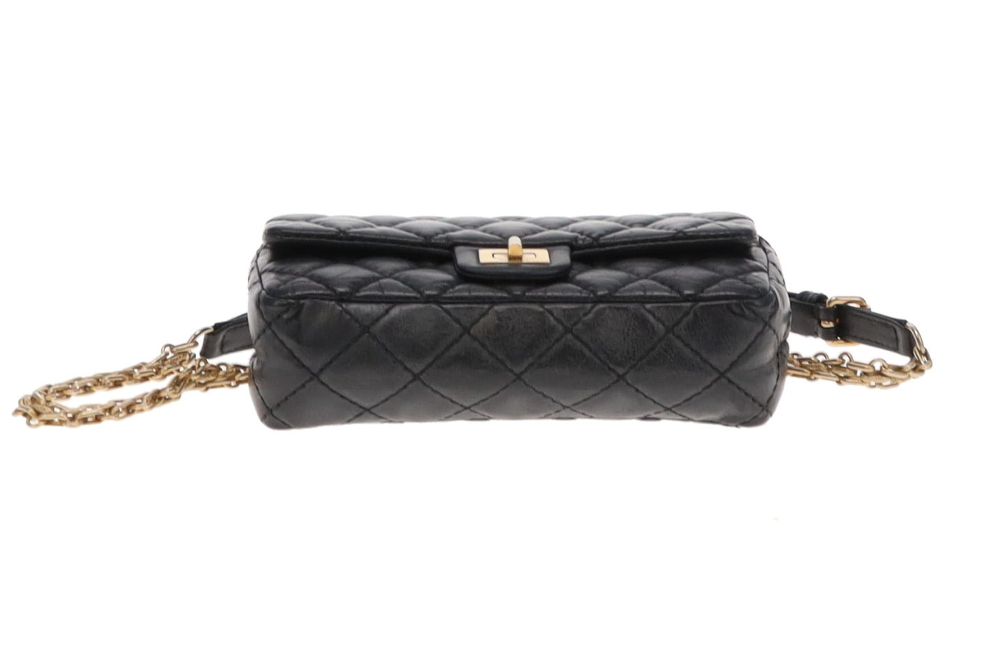 Chanel Black Aged Calfskin Leather Mini Reissue Belt Bag