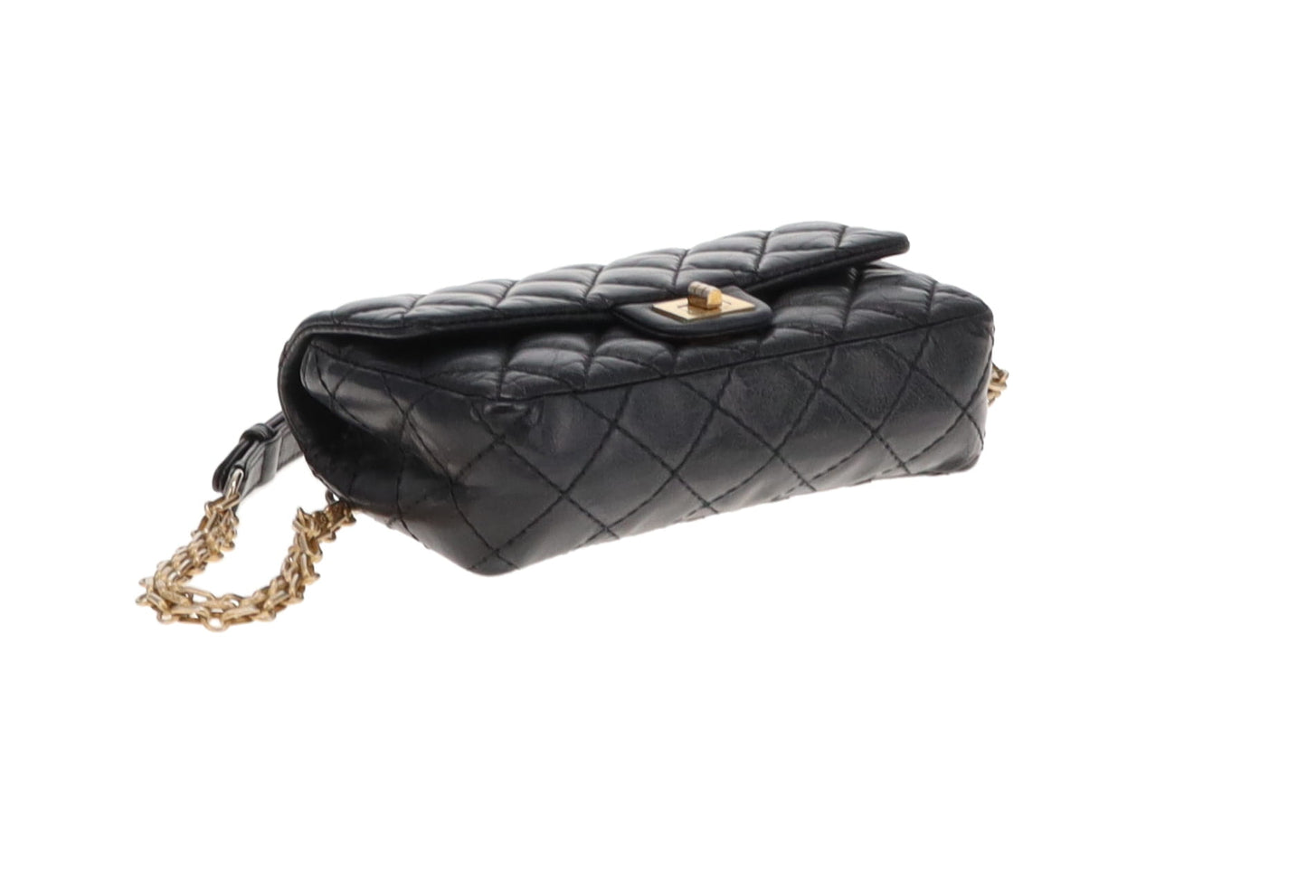 Chanel Black Aged Calfskin Leather Mini Reissue Belt Bag