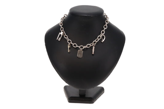 Gucci Silver Charm Link Choker Necklace