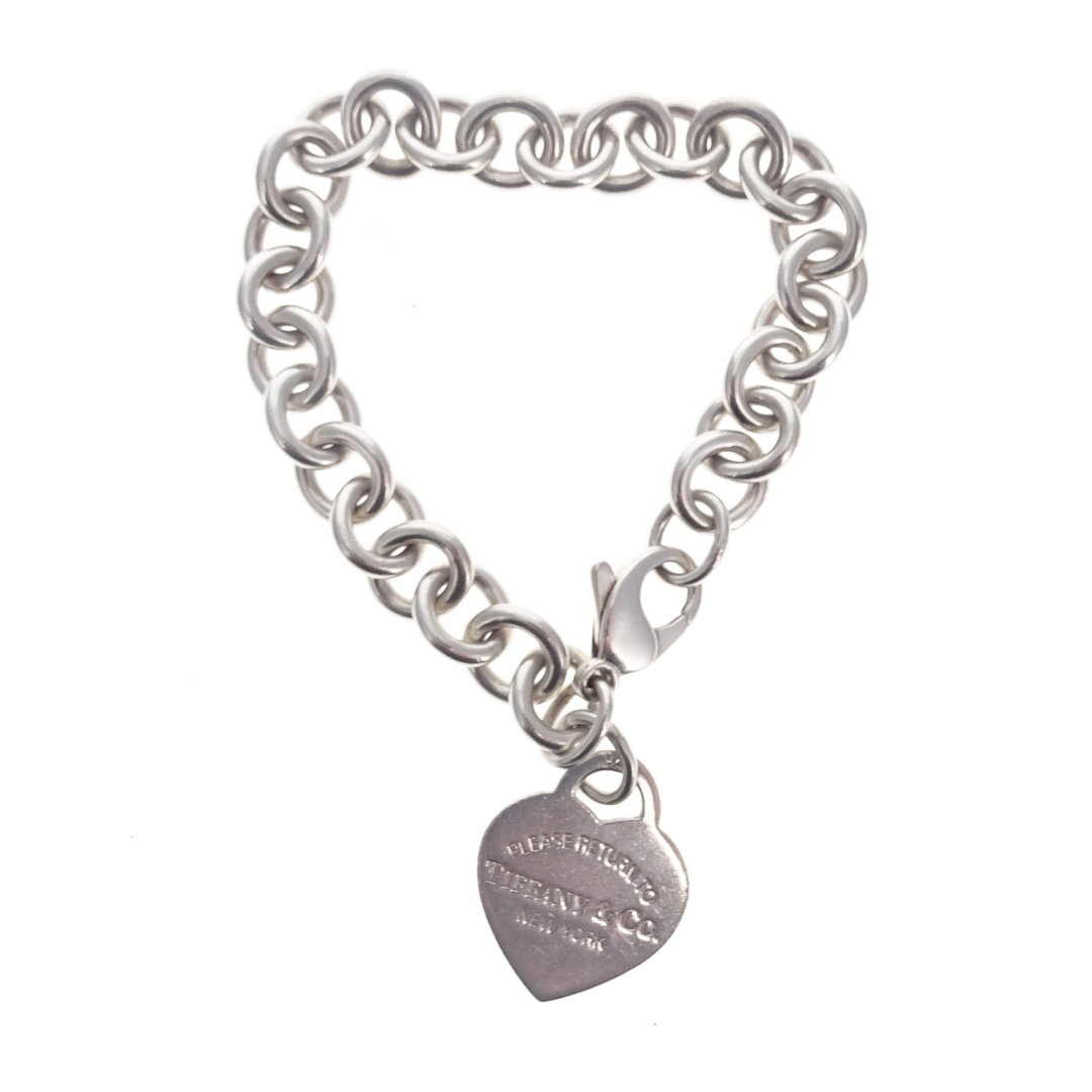 Tiffany & Co Sterling Silver RTT Heart Tag Classic Bracelet