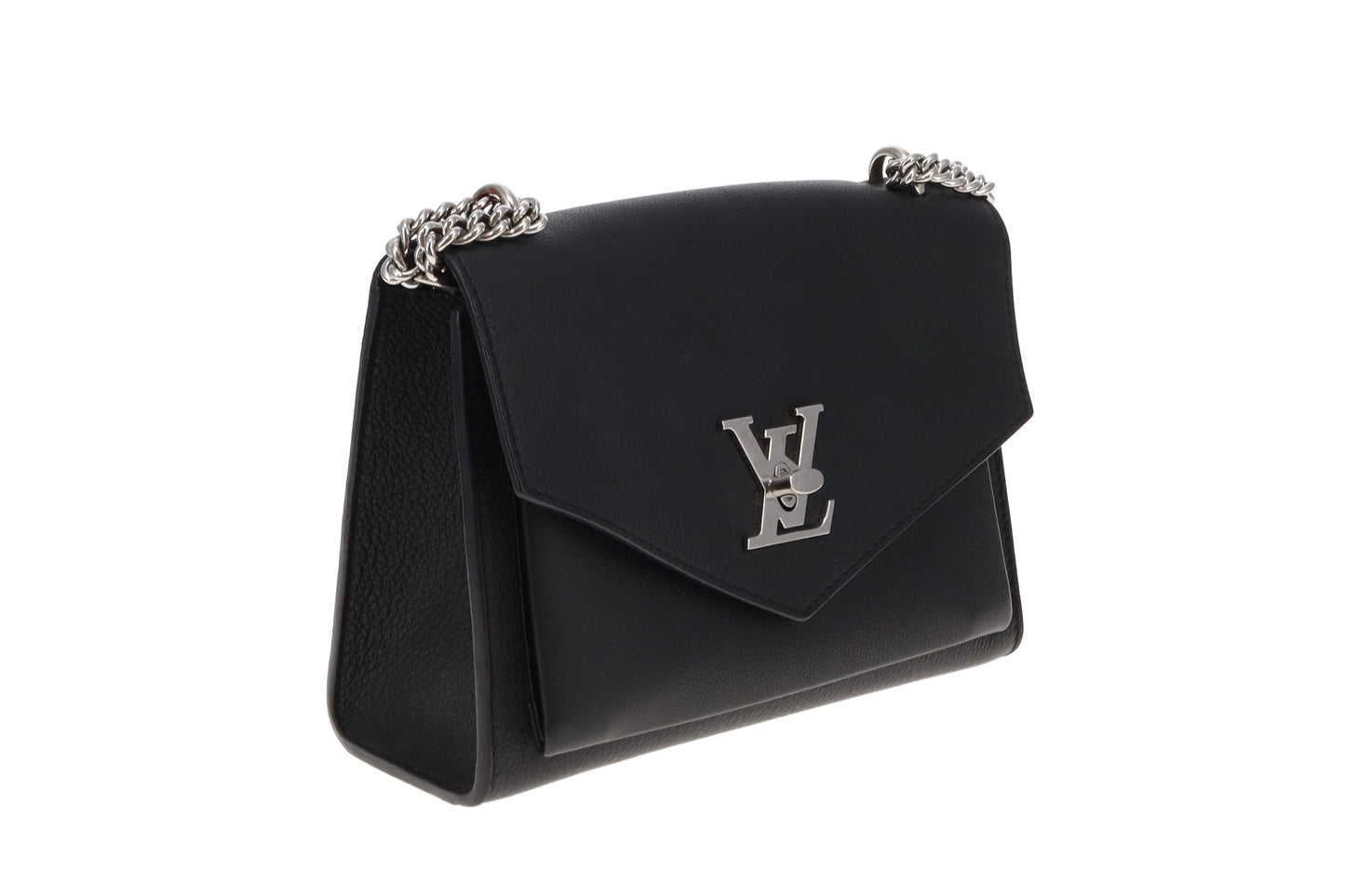 Louis Vuitton Black Calfskin Mylockme Chain Bag BE4240