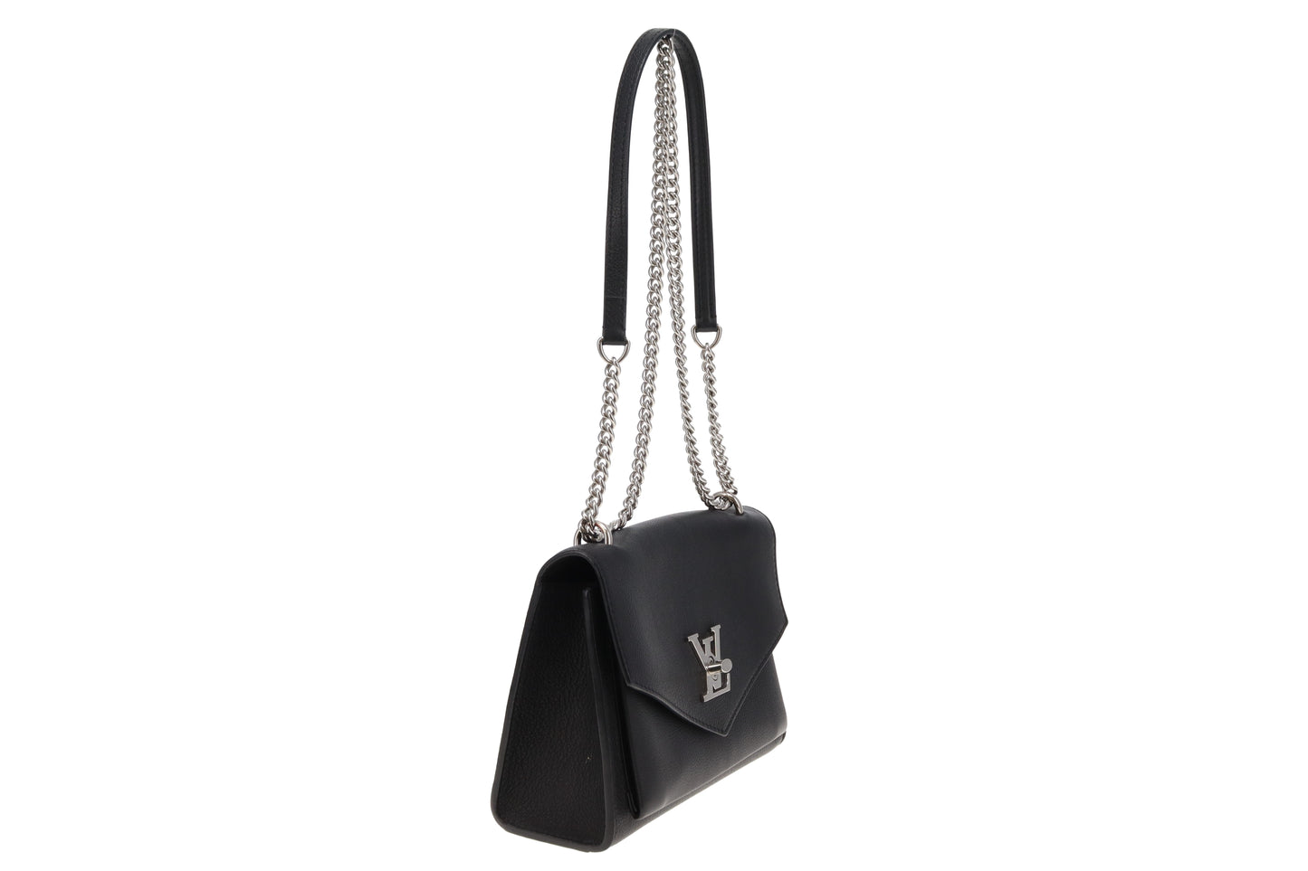 Louis Vuitton Black Calfskin Mylockme Chain Bag BE4240