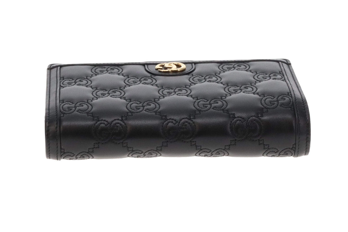 Gucci Black GG Matelasse Chain Wallet