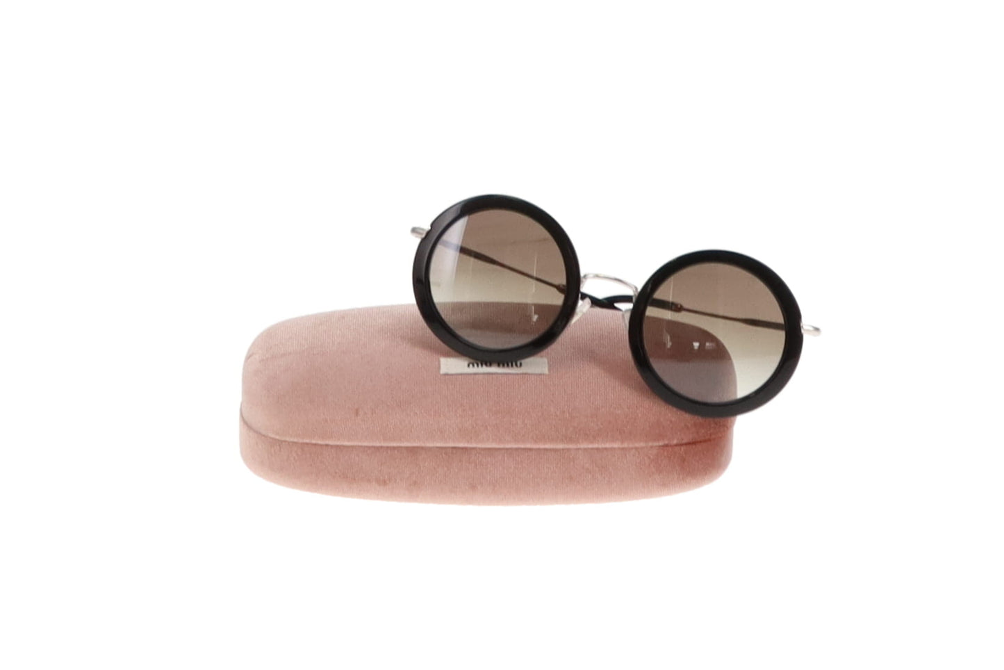 Miu Miu Black Frame Round SMU59U Sunglasses