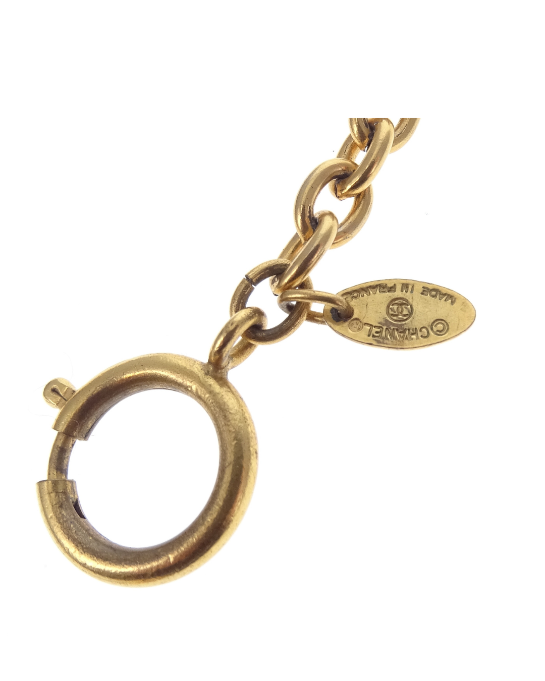 Chanel Vintage Goldtone CC Springring Clasp Necklace