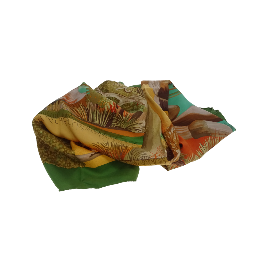 Hermes 100% Silk Nuba Mountain 90 x 90 Scarf