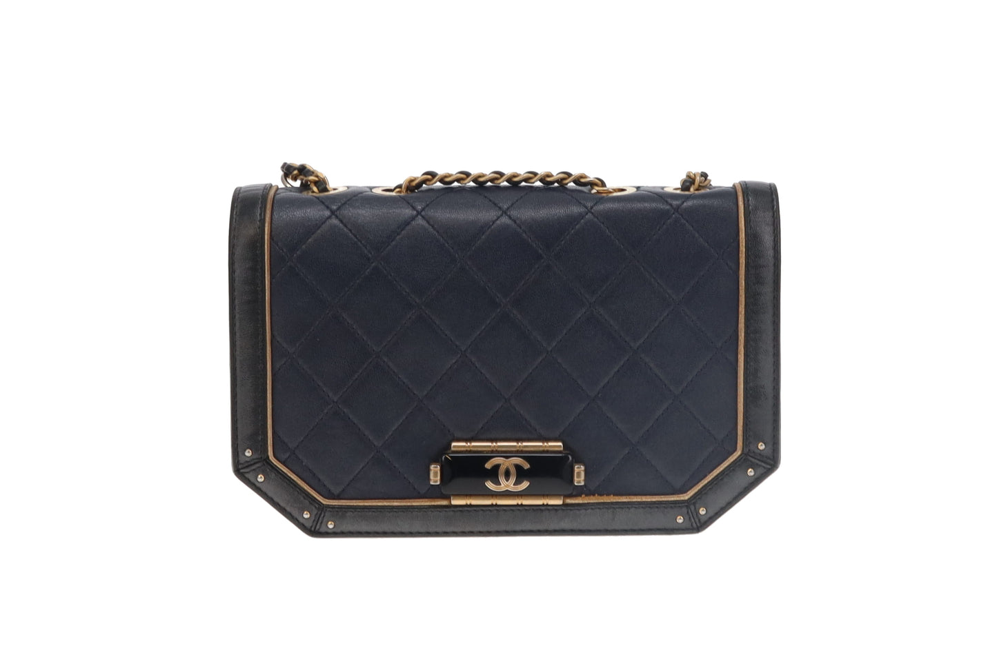 Chanel Navy Clasp Flap Bag Seasonal 2017