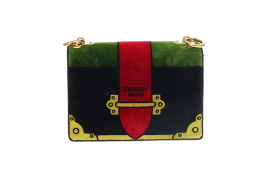 Prada Velour Cahier Bag Black GH