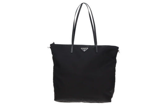 Prada Black Nylon and Saffiano Shopping Tote