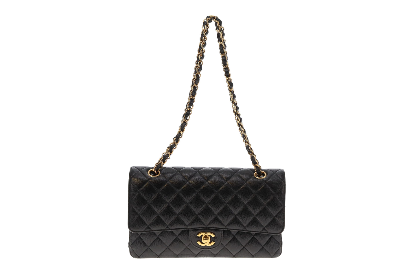 Chanel Black Caviar GHW Classic Medium Double Flap Bag (NFID - 2021 upwards)