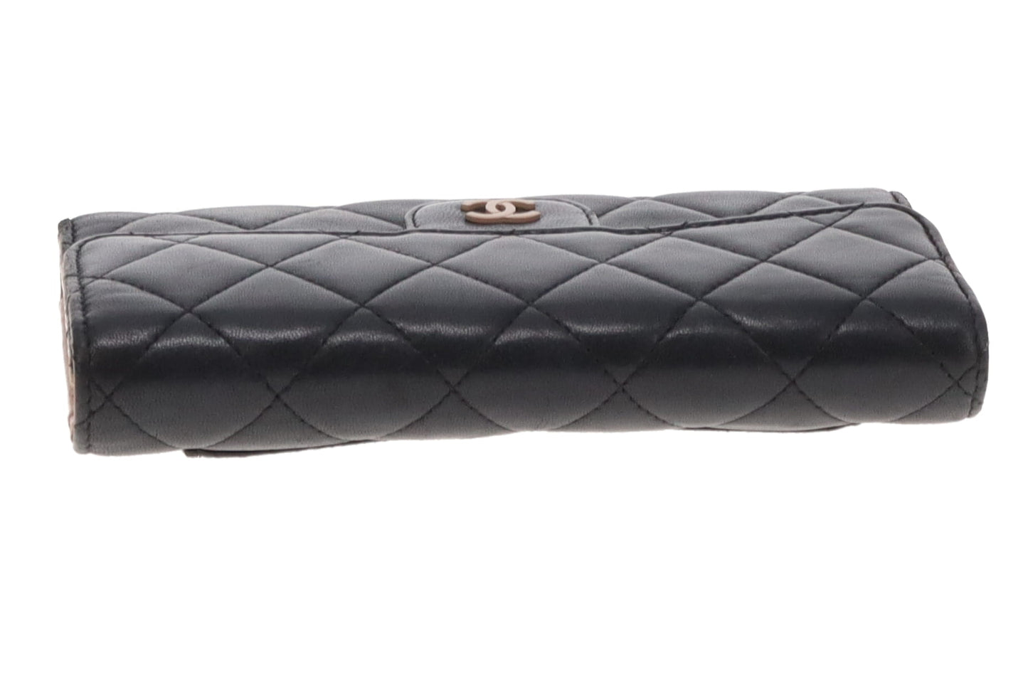 Chanel Classic Lambskin Wallet Black With Beige Interior