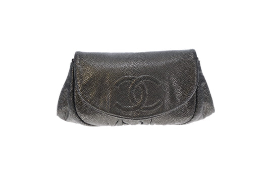 Chanel Grey Half Moon Wallet on Chain 2011