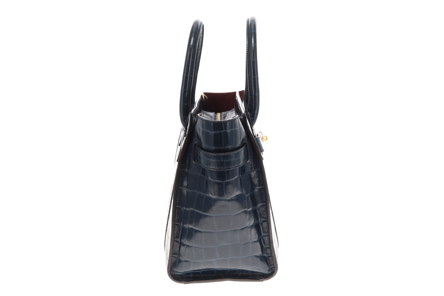 Mulberry Navy Croc Embossed Small Zipped Bayswater