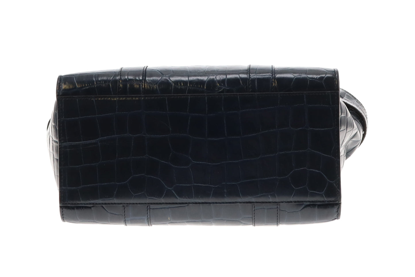 Mulberry Navy Croc Embossed Small Zipped Bayswater