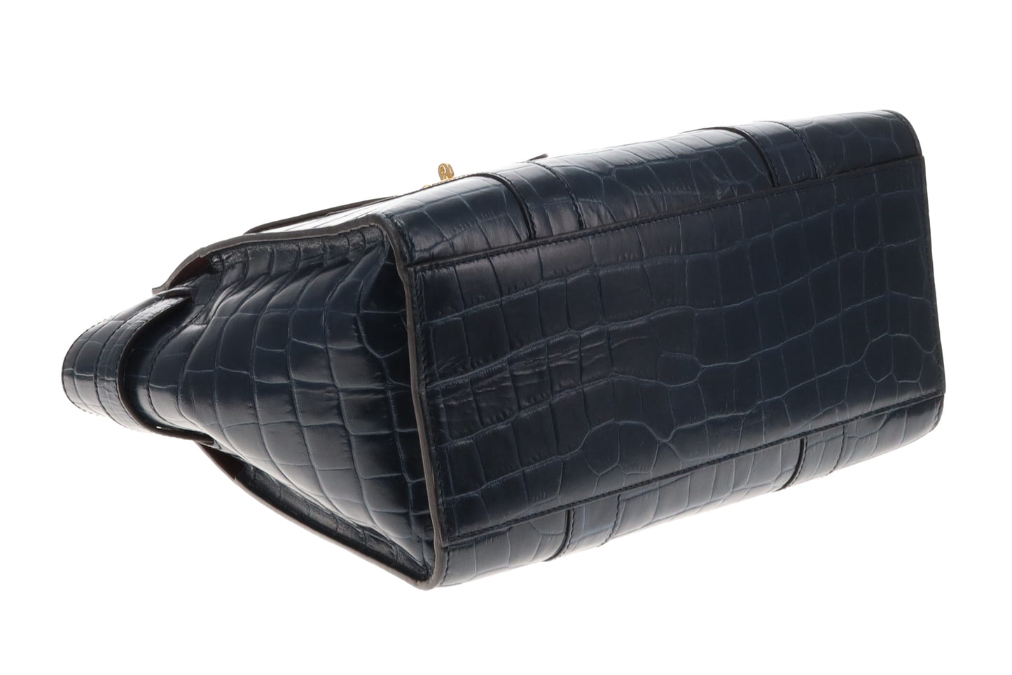 Mulberry Navy Croc Embossed Small Zipped Bayswater