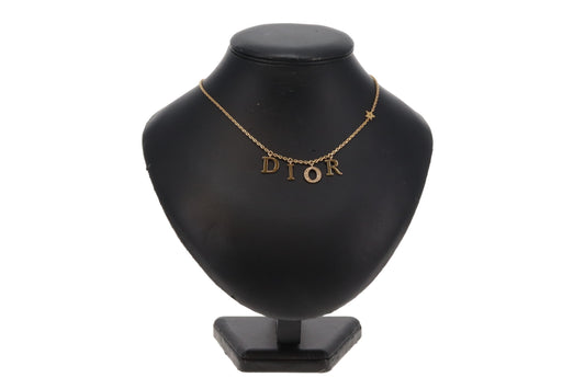 Dior Dio(r)evolution Necklace Gold Finish Metal and White Crystals RRP 520