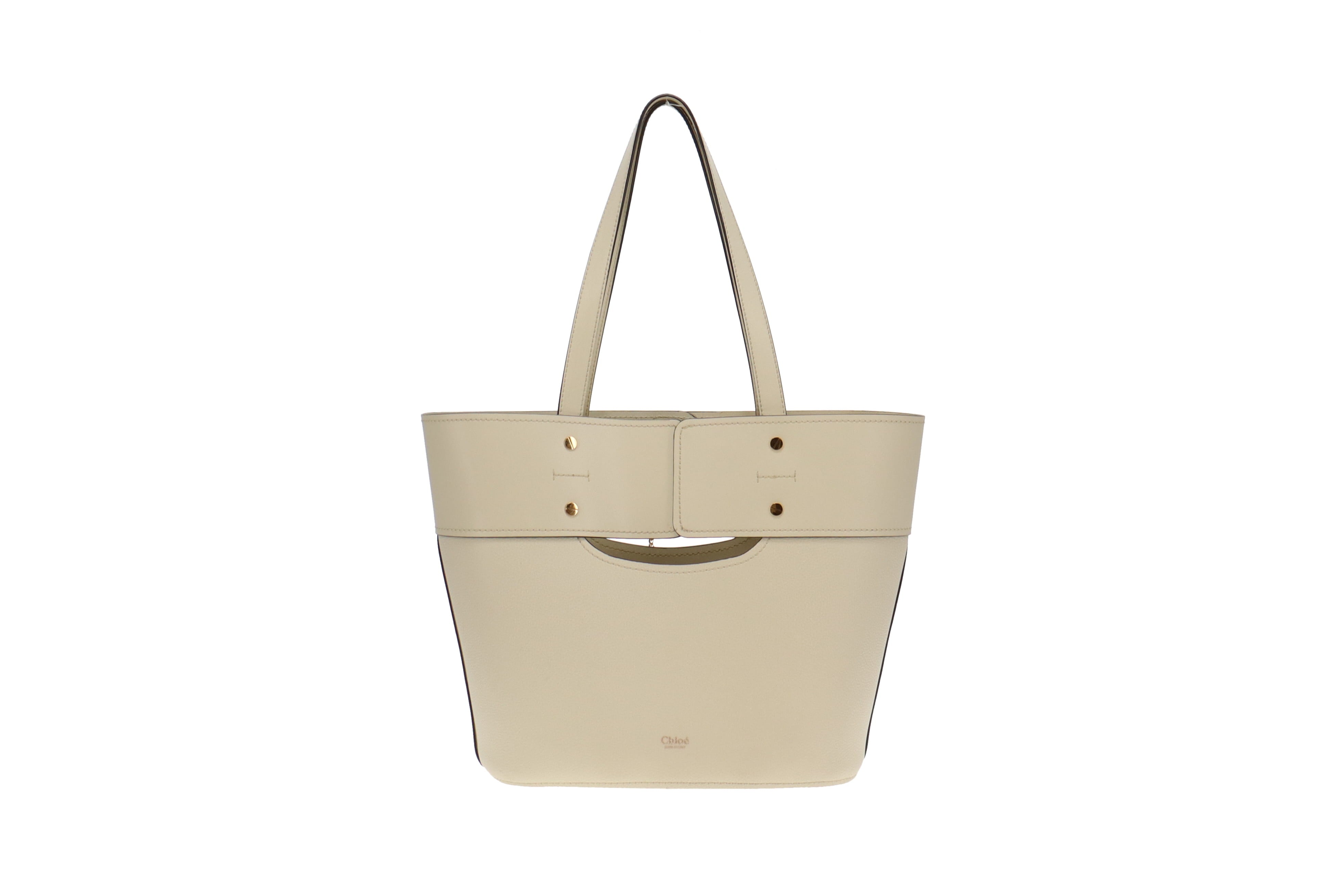 Chloé aby medium leather tote hot sale