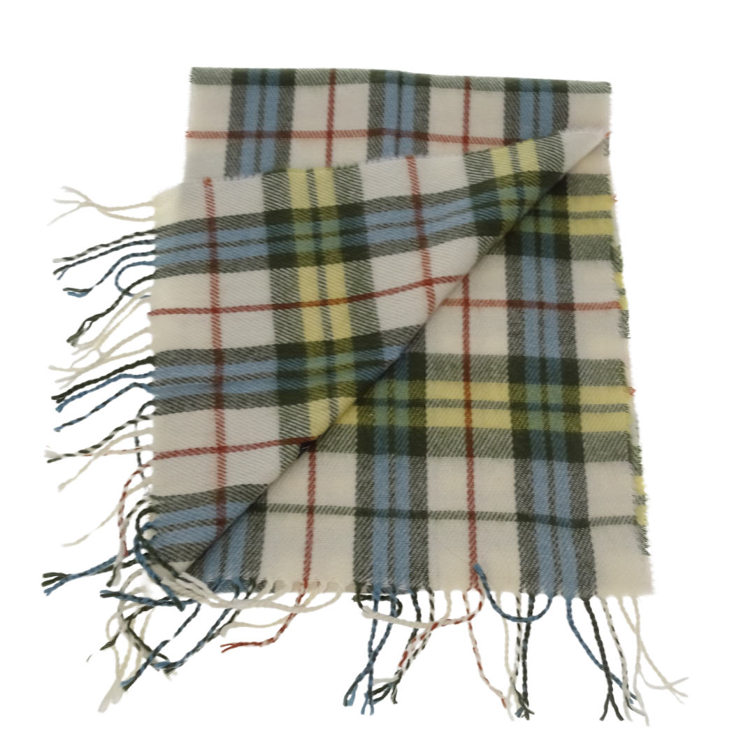 Burberry 100% Lambswool Green Tone Check Scarf