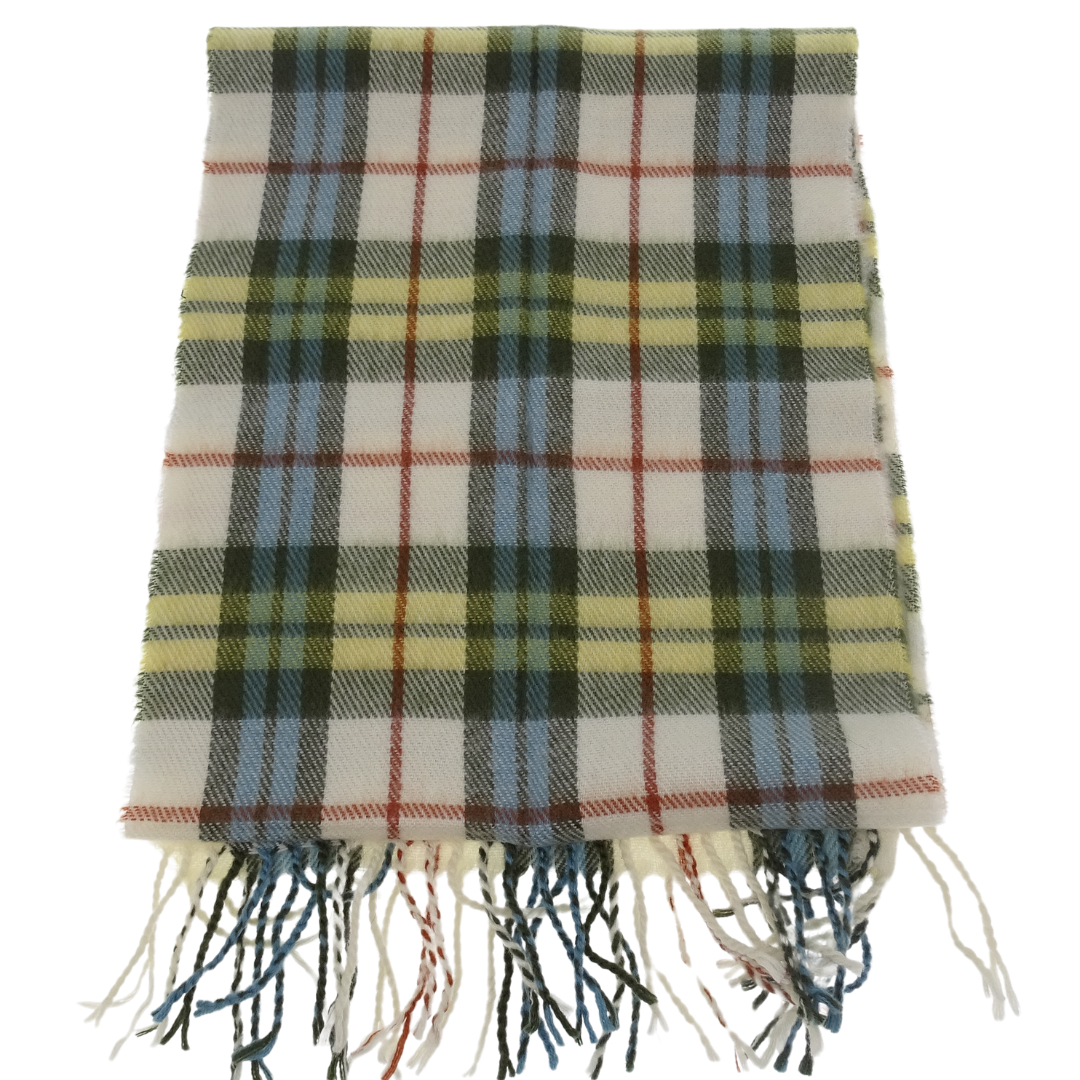 Burberry 100% Lambswool Green Tone Check Scarf