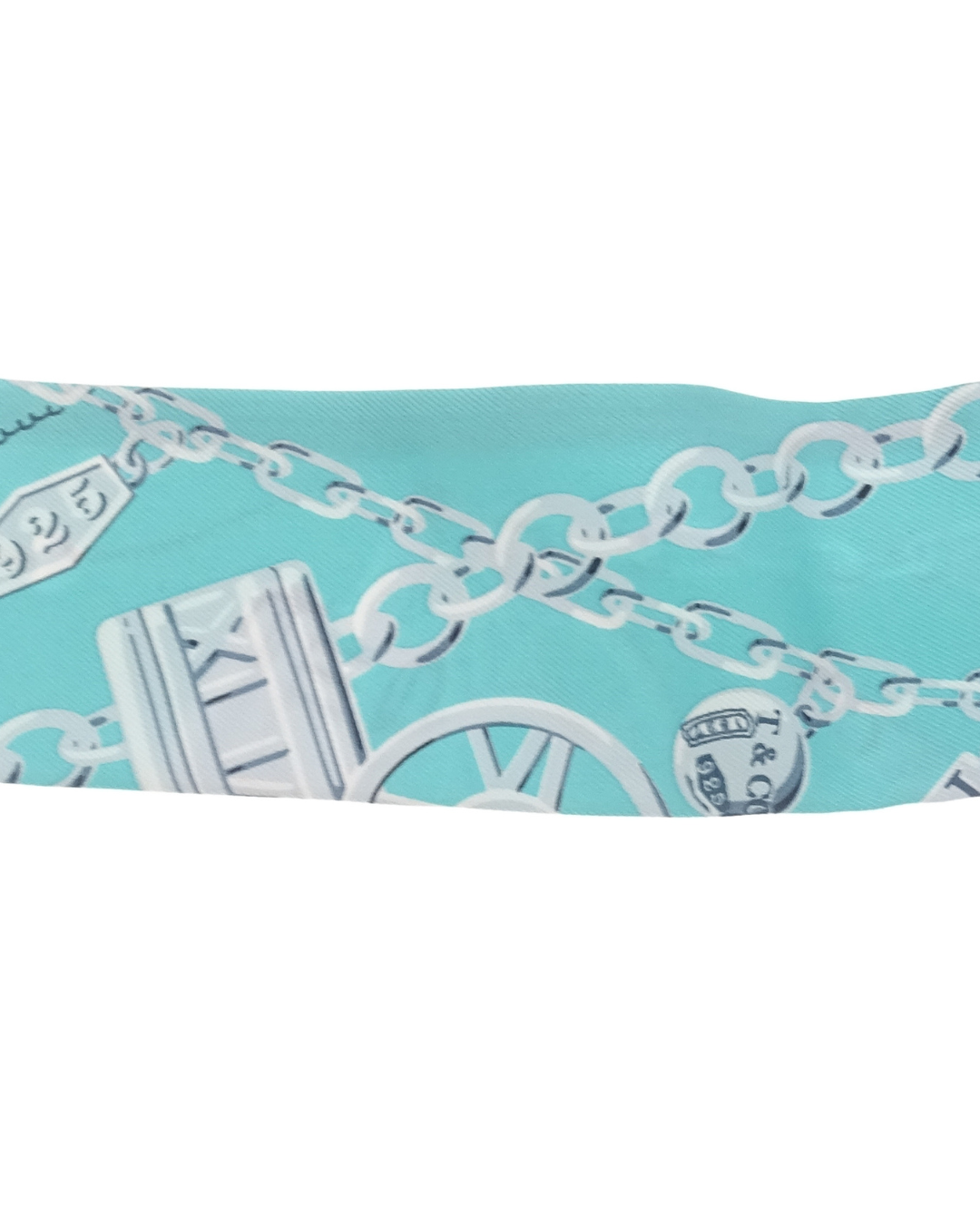 Tiffany & Co Tiffany Blue 100% Silk Classic Jewellery Printed Twilly