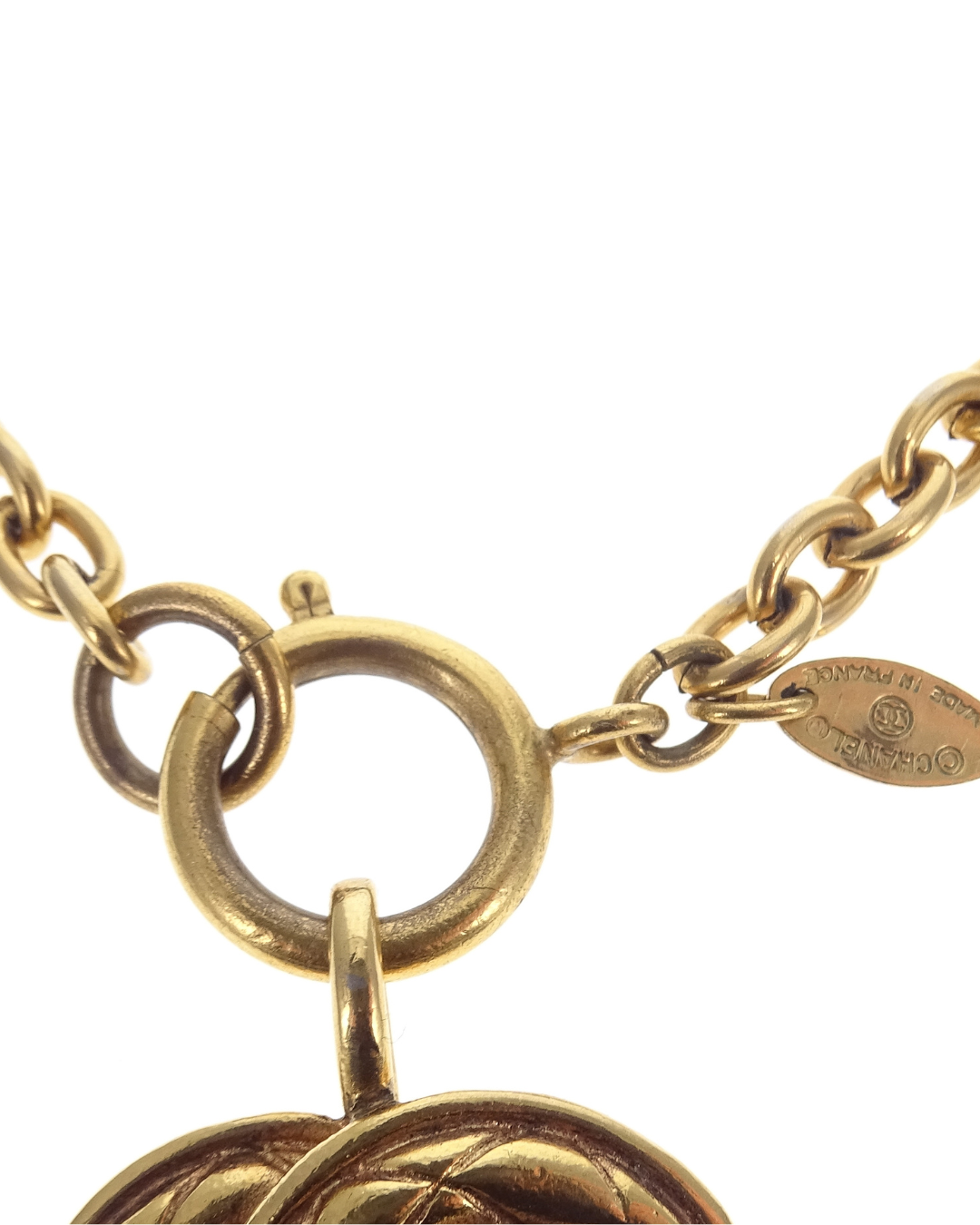 Chanel Vintage Goldtone CC Springring Clasp Necklace