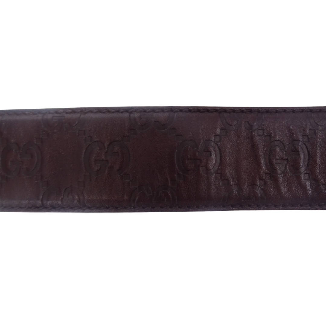 Gucci Dark Brown Guccissima Leather Belt 85cm