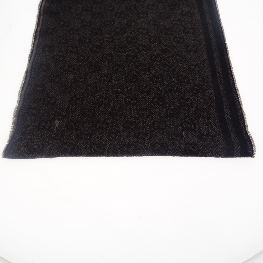 Gucci Dark GG Virgin Wool Scarf