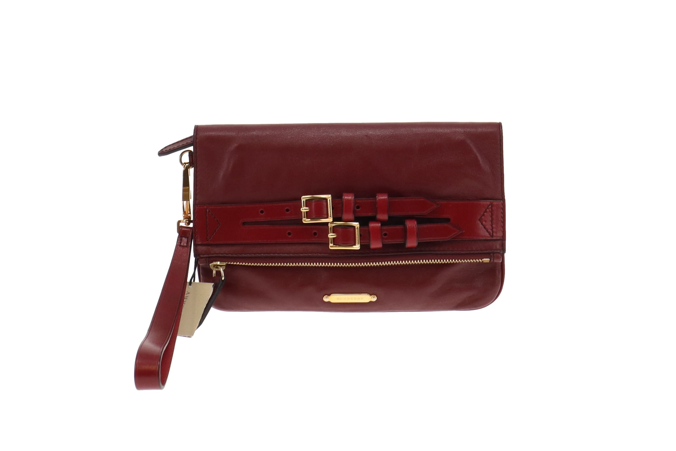 Burberry Adeline Red Claret Folding Wristlet Clutch