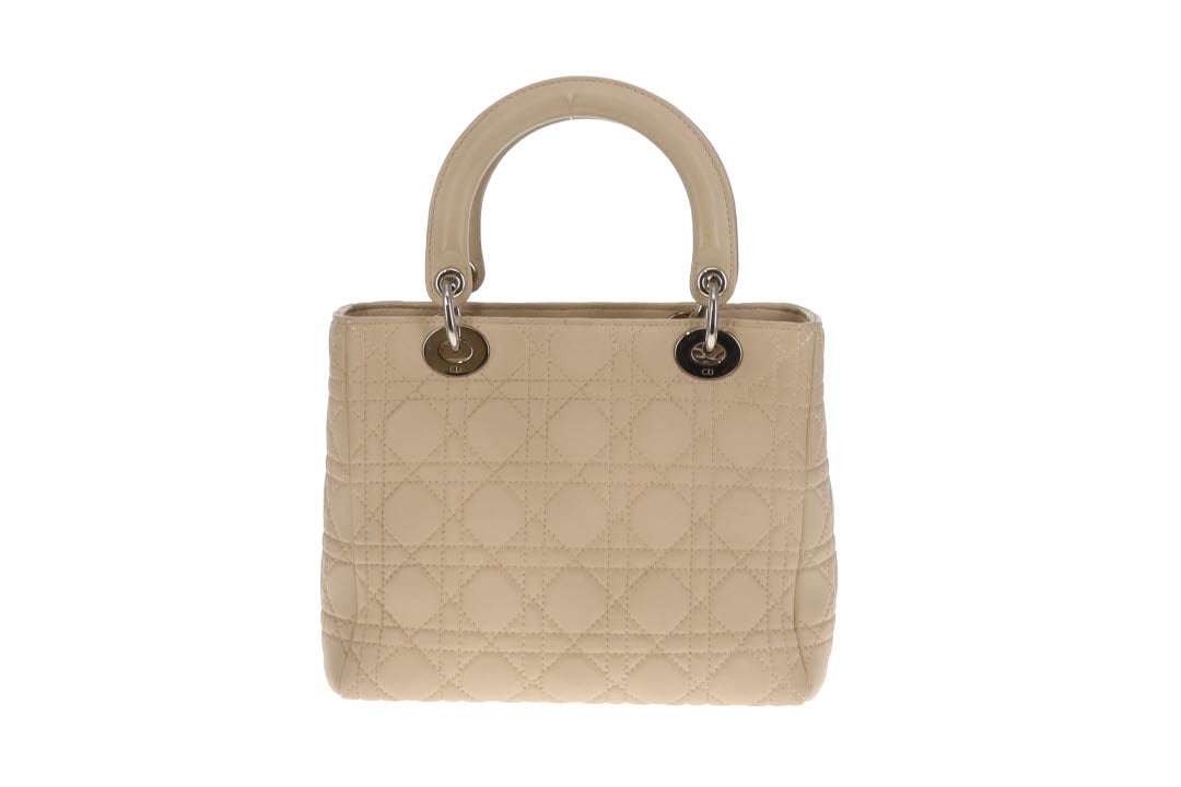 Dior Beige Cannage Calfskin Medium Lady Dior With Strap 2007