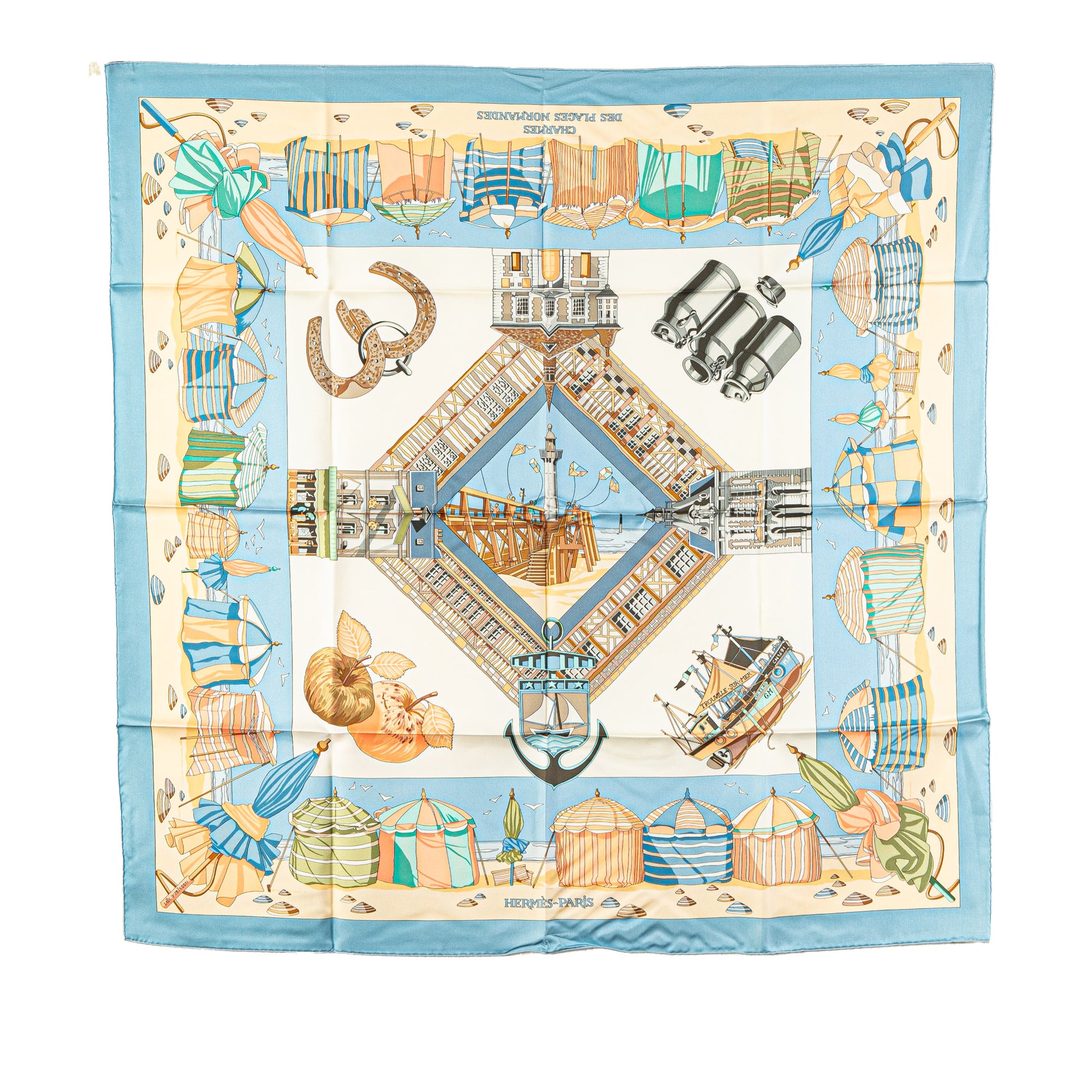 Charmes des Plages Normandes Silk Scarf Image #1