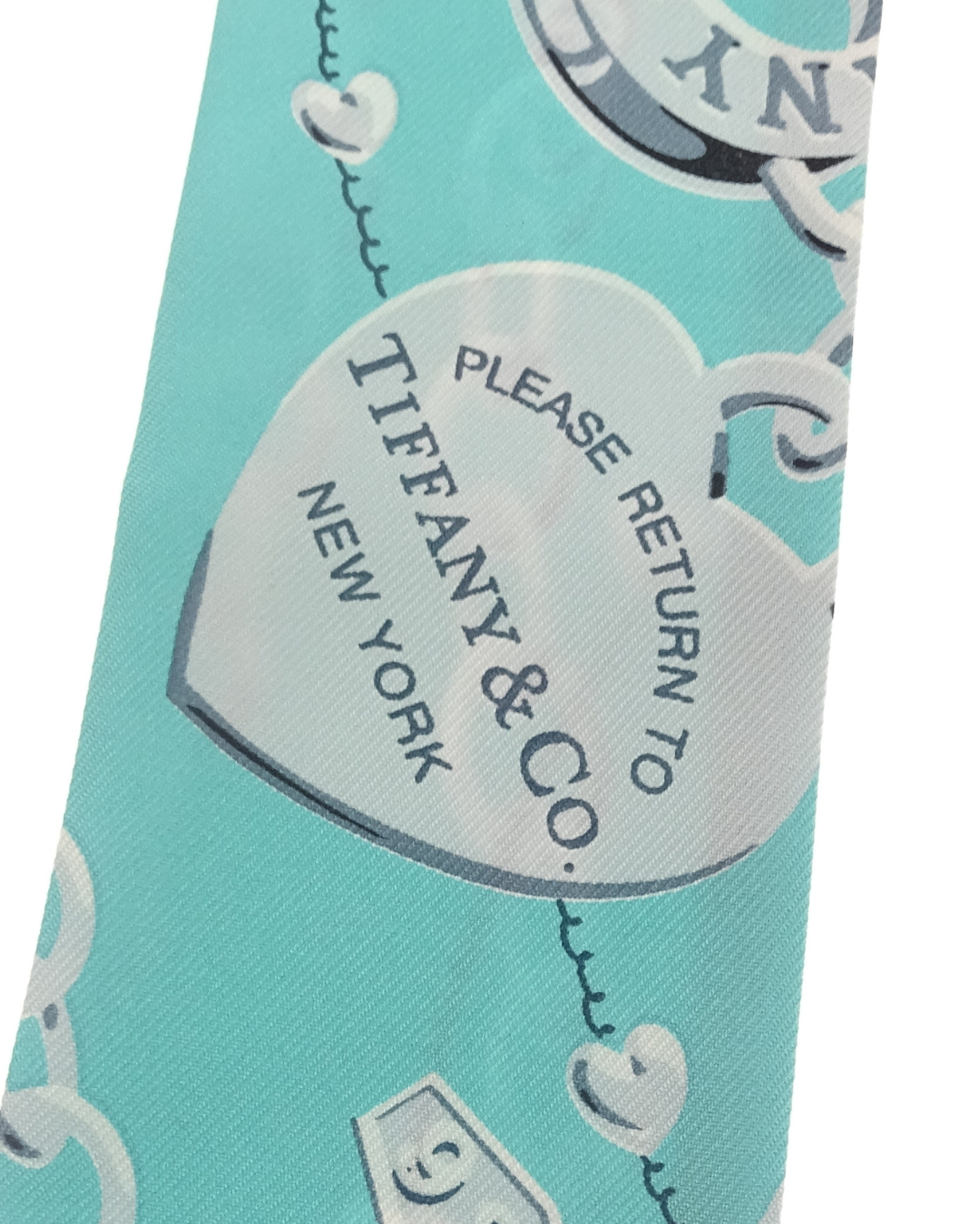 Tiffany & Co Tiffany Blue 100% Silk Classic Jewellery Printed Twilly