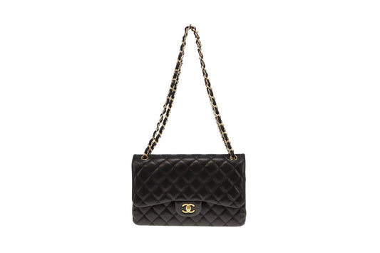 Chanel Black Lambskin GHW Classic Double Flap Jumbo 2014 (19 series)