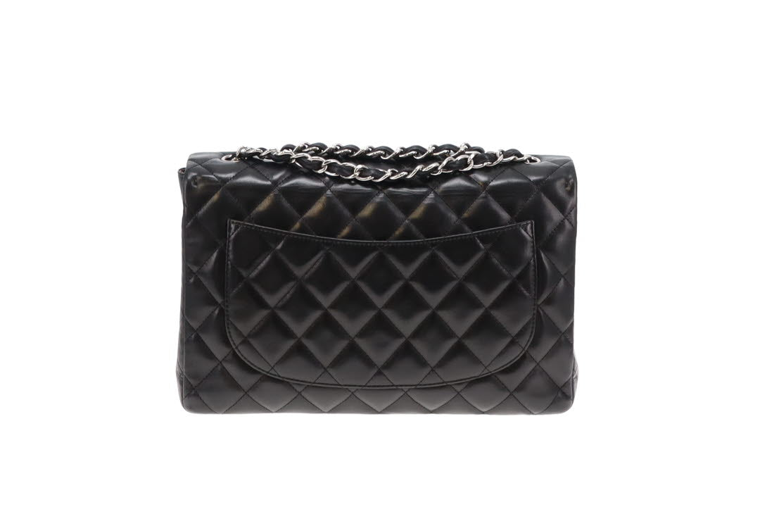 Chanel Vintage Black Lambskin Jumbo Single Flap 2009/10