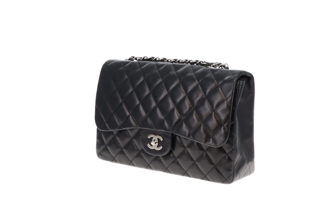 Chanel Vintage Black Lambskin Jumbo Single Flap 2009 10