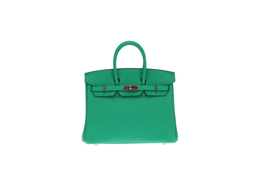 Hermes Menthe Swift Leather PHW Birkin 25 2022 (U no shape)