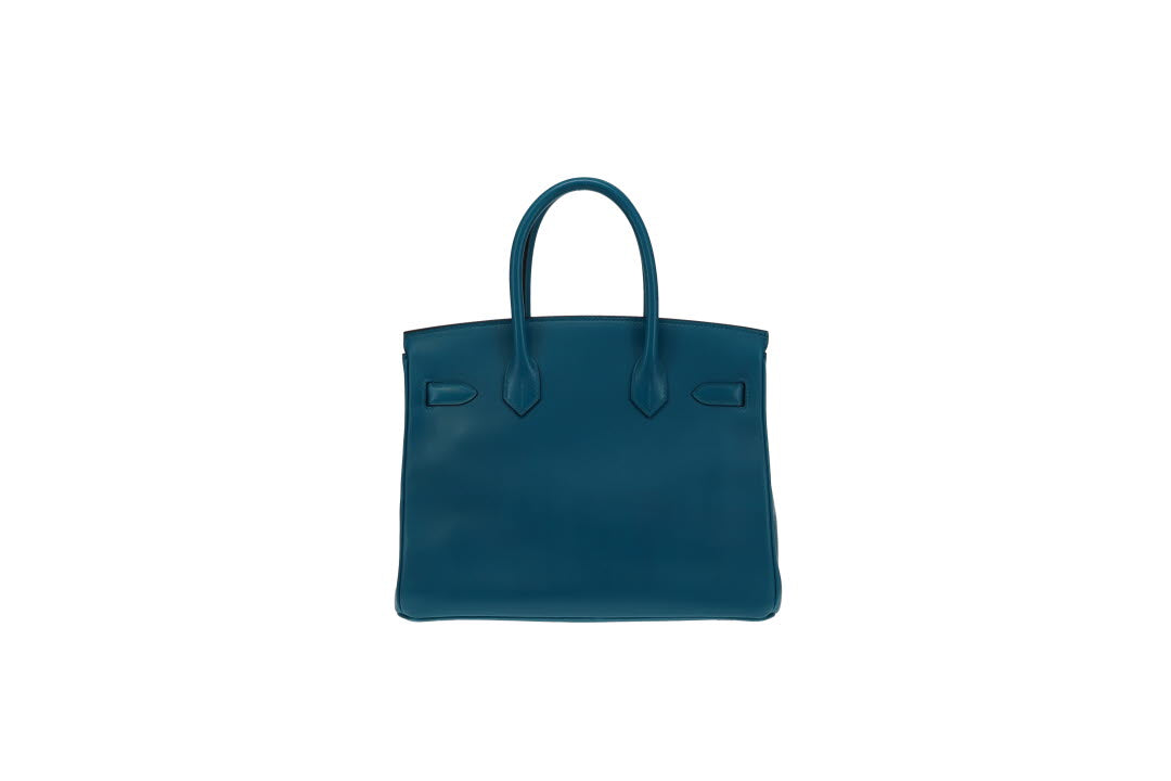 Hermes Bleu Izmir Tadelakt Leather Birkin 30 2018 (C no shape)