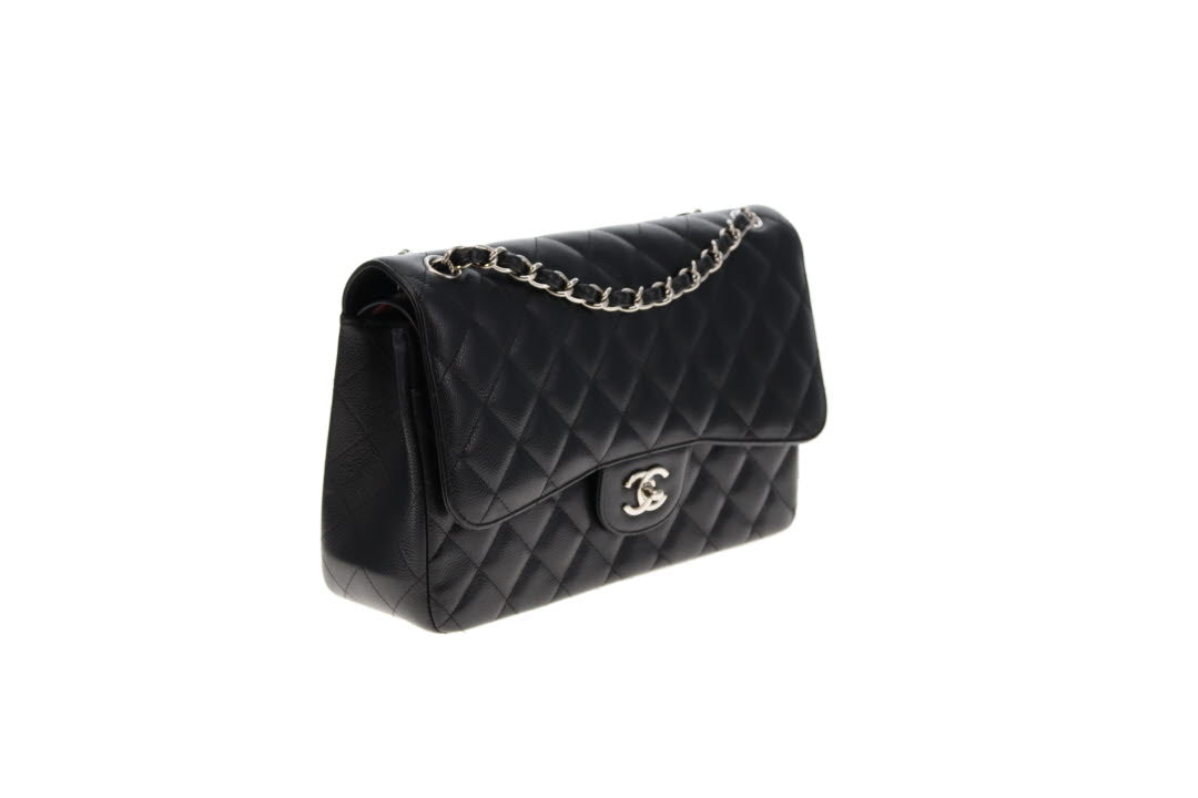 Chanel Black Caviar SHW Classic Jumbo Double Flap Bag 2017 (23 series) 2