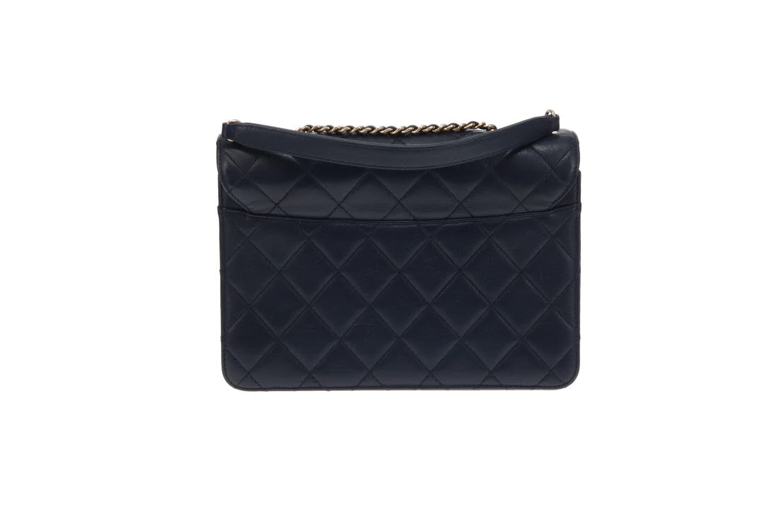 Chanel Navy Calfskin Beauty Lock Bag 2016