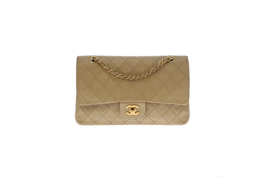 Chanel Vintage Beige Lambskin Medium Classic Flap (1991/94)