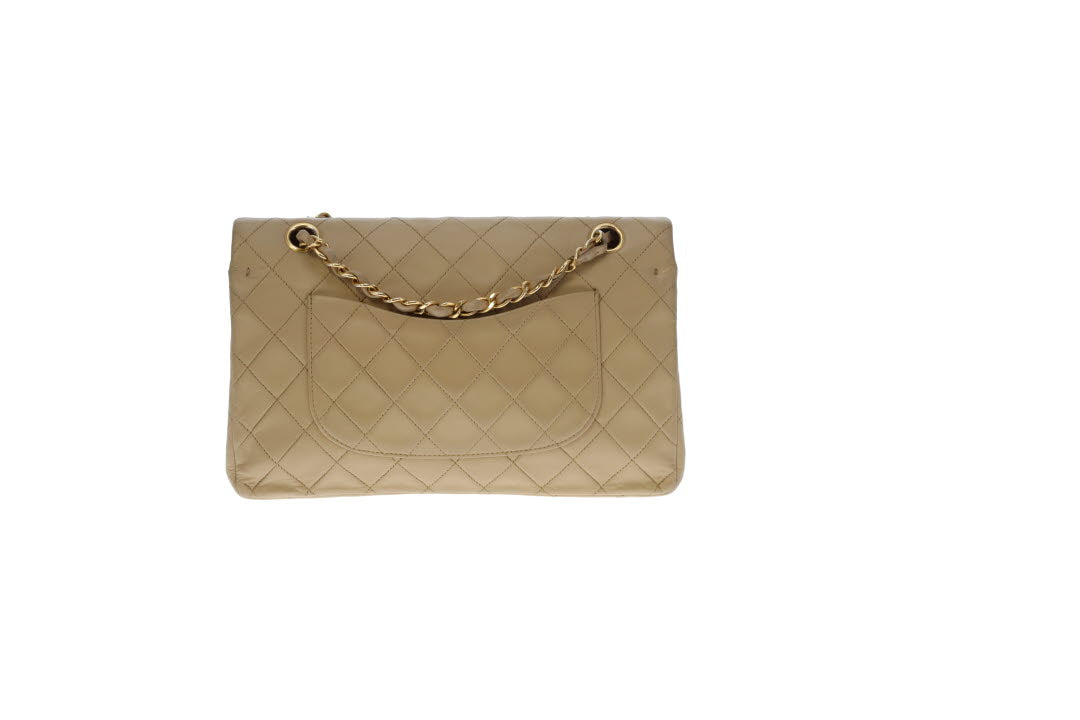 Chanel Vintage Beige Lambskin Medium Classic Flap (1991/94)