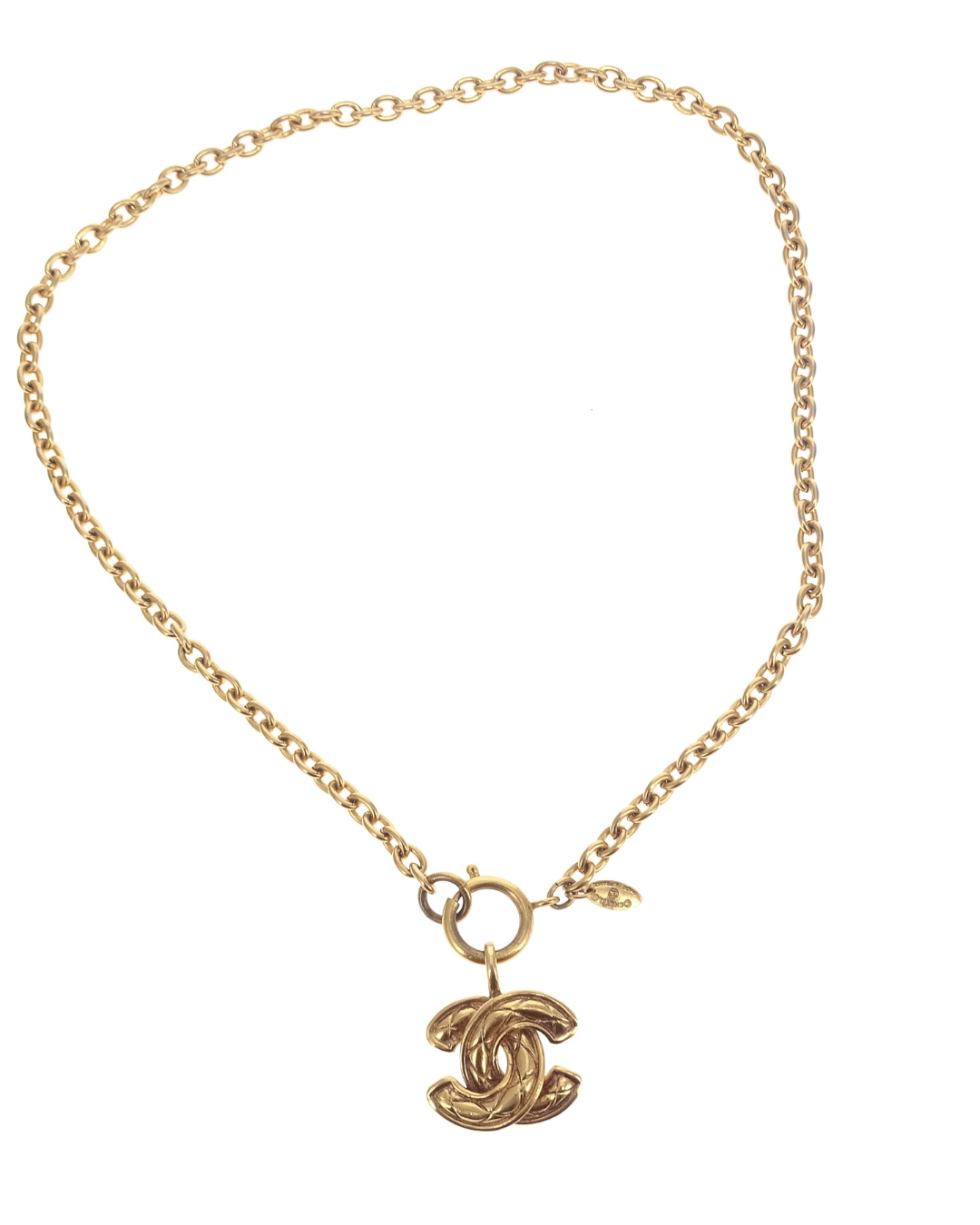 Chanel Vintage Goldtone CC Springring Clasp Necklace