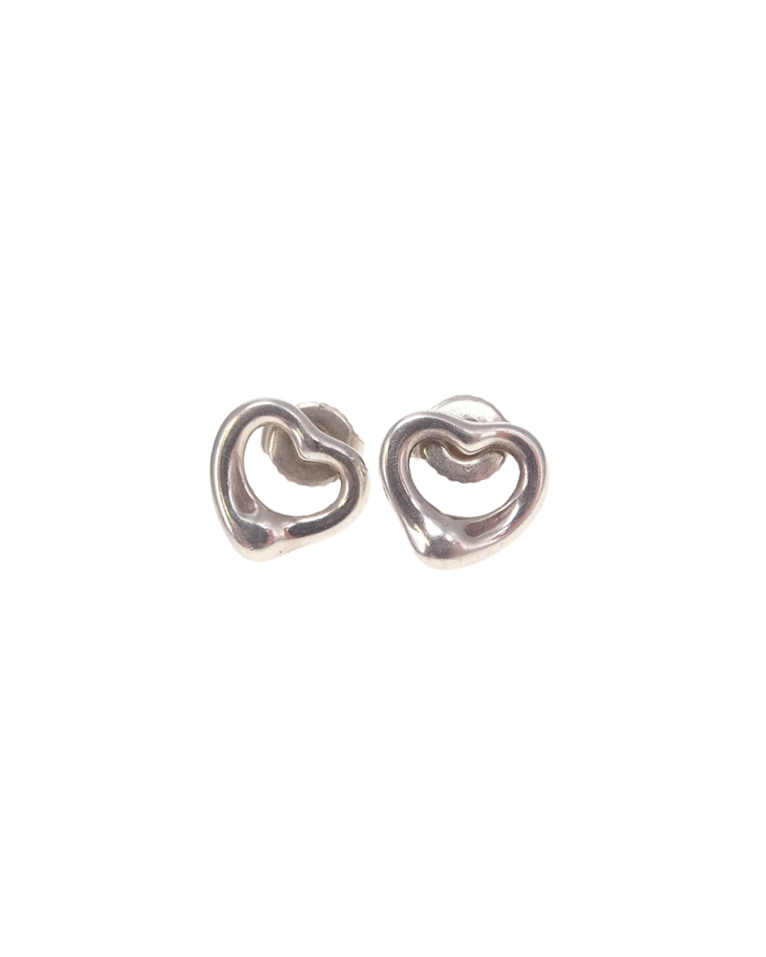 Tiffany & Co Sterling Silver Elsa Peretti Open Heart Earrings