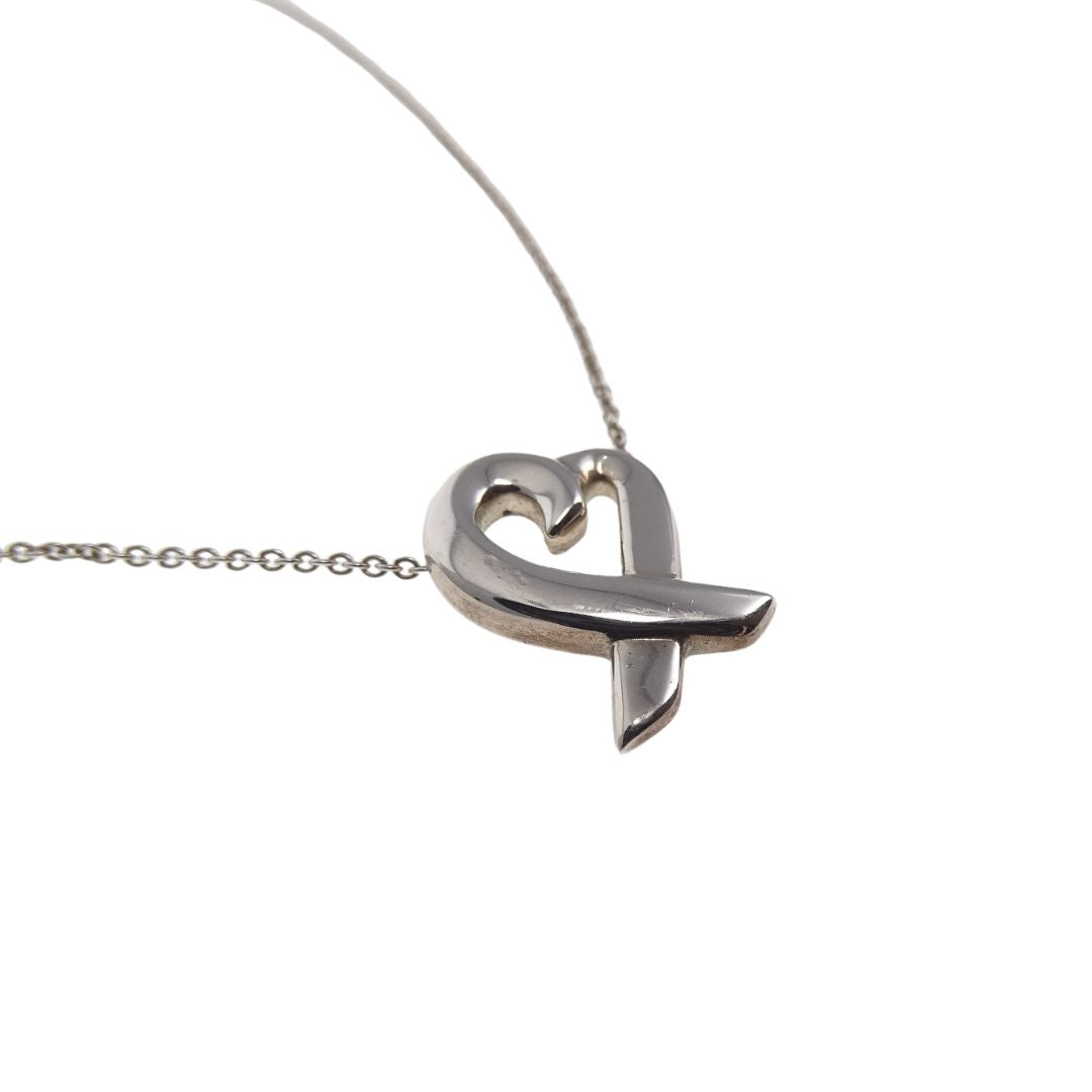 Tiffany & Co Sterling Silver Paloma Picasso Loving Heart Necklace