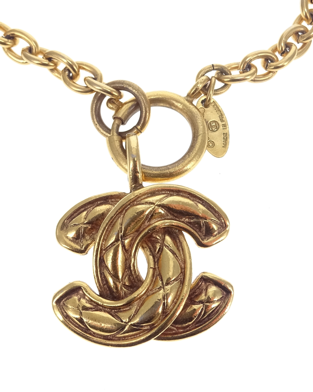 Chanel Vintage Goldtone CC Springring Clasp Necklace