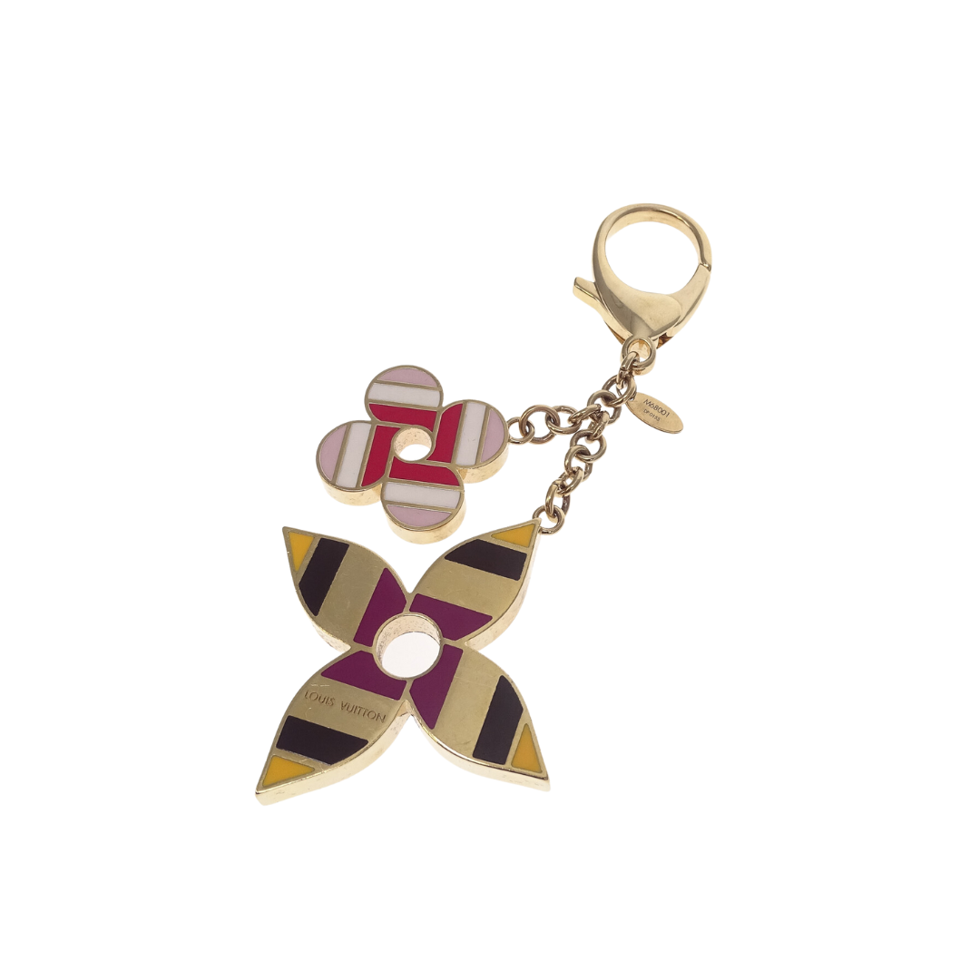 LOUIS VUITTON Enamel Vivienne Bag Charm Key Holder Multicolor