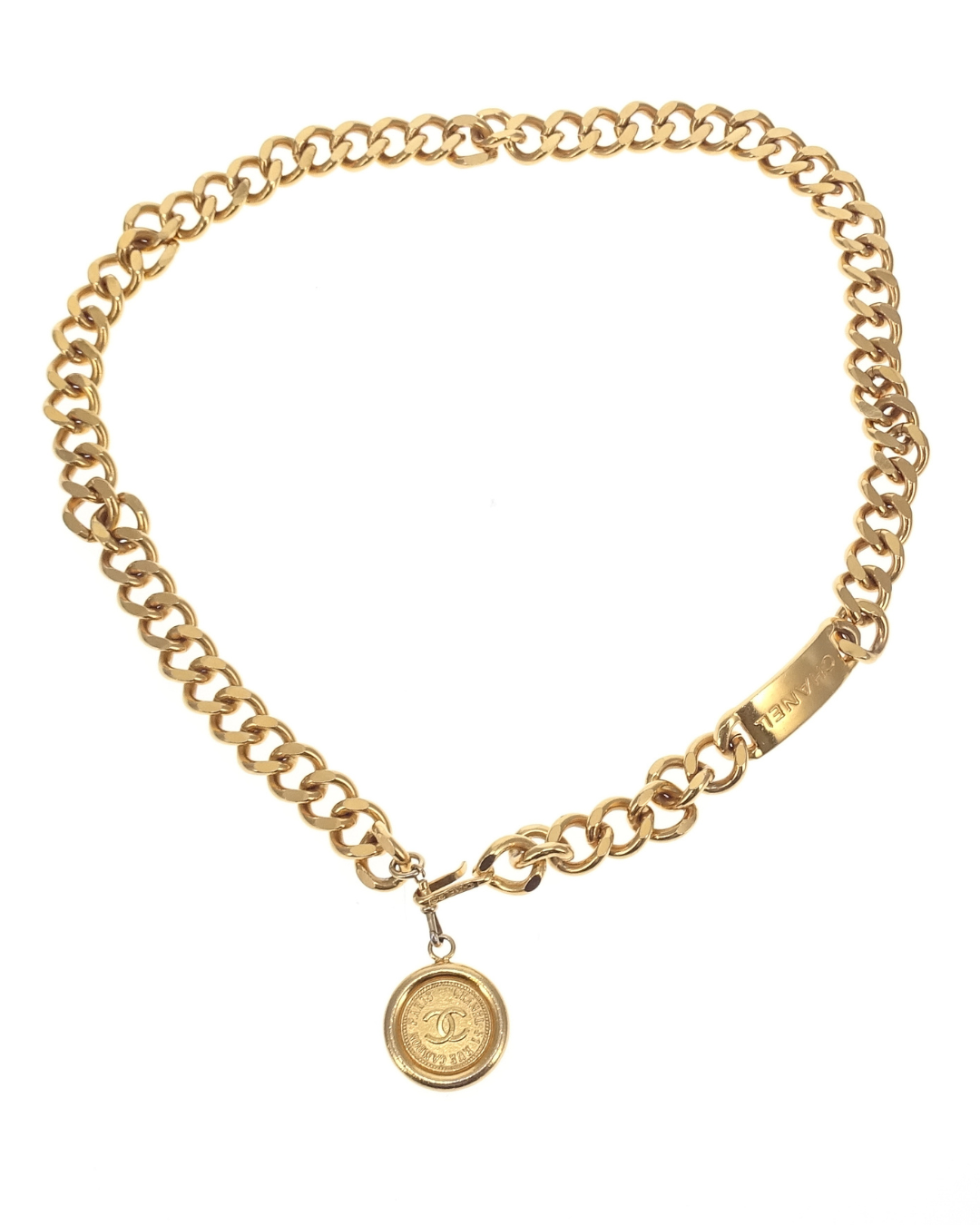 Chanel Goldtone Vintage 31 Rue Cambon Chain Medallion Belt